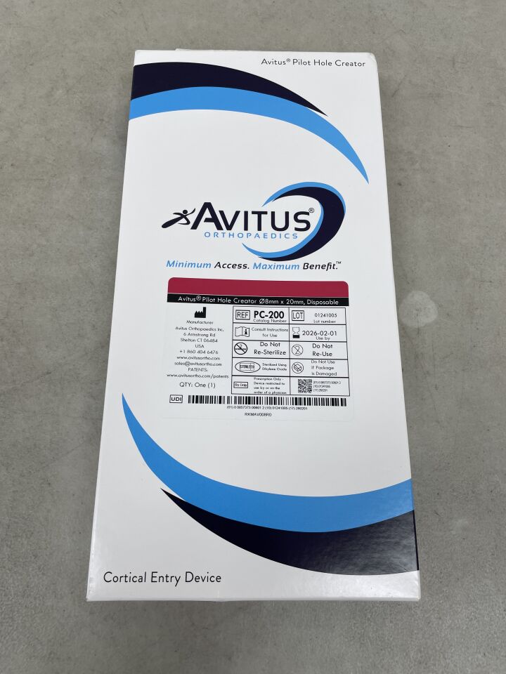 PC-200 - AVITUS - Pilot Hole Creator 8mm x 20mm, (BX/1) - ( Expiry Date: 2026-02-01 )