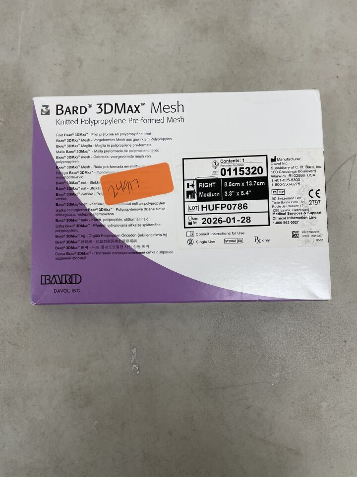 115320 - BARD - 3DMax Mesh: Medium, Right 3.3" x 5.4", (BX/1) - ( Expiry Date: 2026-01-28 )