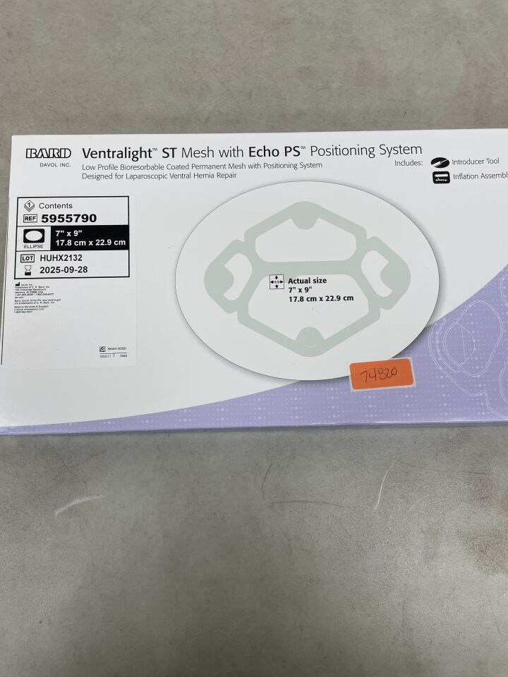 5955790 - BARD - Ventralight ST Mesh, Ellipse 7" x 9" w/Echo PS, (BX/1) - ( Expiry Date: 2025-09-28 )