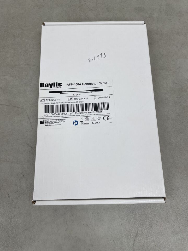 RFX-BAY-TS - BAYLIS MEDICAL - Connector Cable 10’(3M), (BX/1) - ( Expiry Date: 2025-10-20 )