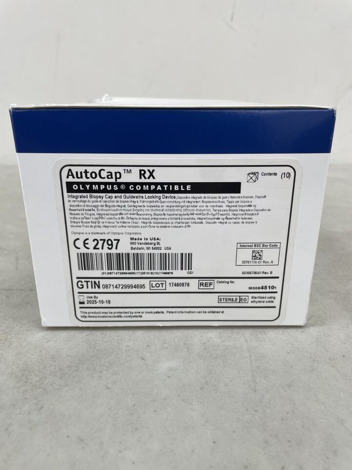 4510 - BOSTON SCIENTIFIC - AutoCap RX Integrated Biopsy Cap & Guidewire Locking Device, (BX/10) - ( Expiry Date: 2025-10-18 )