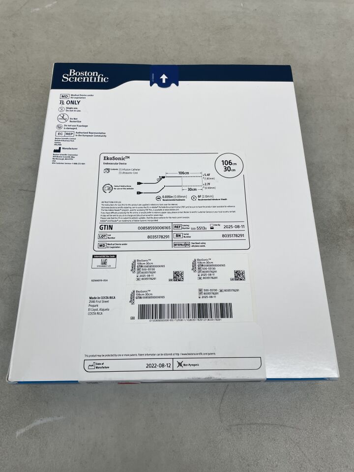 5513 - BOSTON SCIENTIFIC - EkoSonic Endovascular Device - Infusion Catheter and Ultrasonic Core - 106cm x 30cm, (BX/1) - ( Expiry Date: 2025-08-11 )
