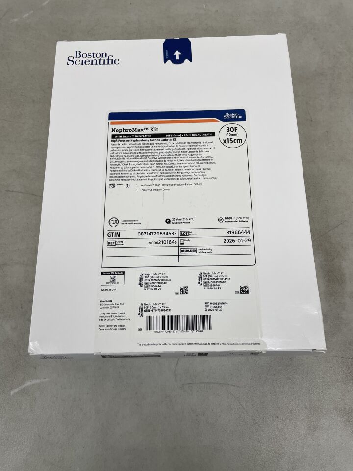 210164 - BOSTON SCIENTIFIC - NephroMax Kit - High Pressure Nephrostomy Balloon Catheter Kit with Encore 26 Inflation Device - 30Fr x 15cm, (BX/1) - ( Expiry Date: 2026-01-29 )