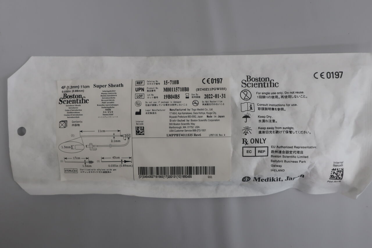 15-710B - BOSTON SCIENTIFIC - Super Sheath Introducer - 4Fr x 11cm, (EA) - ( Expiry Date: 2025-04-30 )