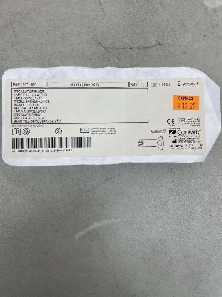 5071-550 - CONMED - Oscillator Blade, 49 x 63 x 0.6mm, (EA) - ( Expiry Date: 2025-10-15 )