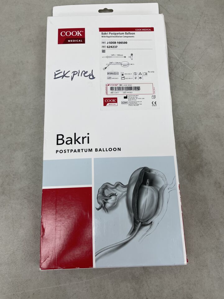 G24237 - COOK - Bakri Postpartum Balloon With Rapid Instillation Components, 24 Fr Catheter Size, 54 cm Length, 500 mL Balloon Volume, (BX/1) - ( Expiry Date: 2025-08-31 )