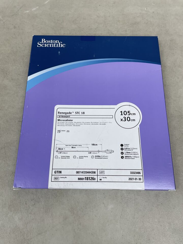 18126 - BOSTON SCIENTIFIC - Renegade STC 18 Microcatheter - Straight - 105cm x 30cm, (BX/1) - ( Expiry Date: 2027-01-30 )