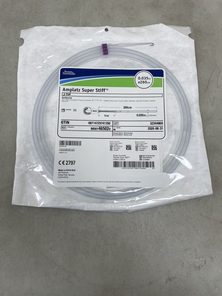 46502 - BOSTON SCIENTIFIC - Amplatz Super Stiff Guidewire - J-Tip 3mm - .035" x 260cm, (EA) - ( Expiry Date: 2026-08-31 )