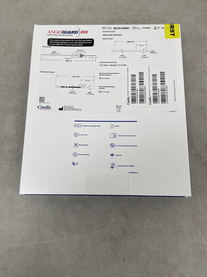 801814RMC - CORDIS - AngioGuard Rx Emboli Capture, (BX/1) - ( Expiry Date: 2025-06-30 )