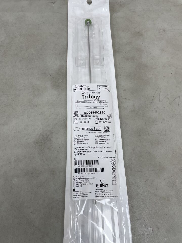 840292 - BOSTON SCIENTIFIC - Swiss LithoClast Trilogy Disposable Probe - 3.4 x 445mm, (EA) - ( Expiry Date: 2029-02-01 )