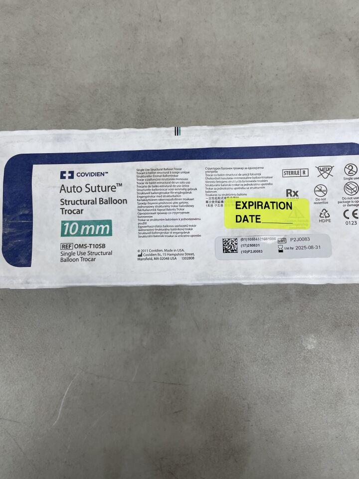 OMS-T10SB - COVIDIEN - Spacemaker Structural Balloon Trocar with Built-in Converters, 5 and 7/8 mm, (EA) - ( Expiry Date: 2025-08-31 )