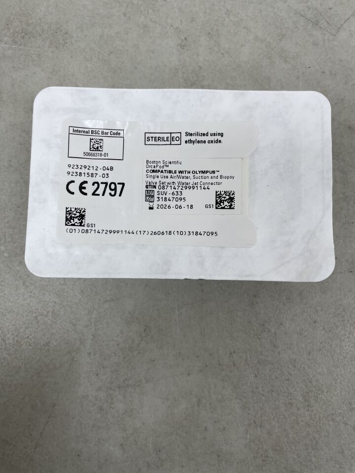 SUV-633 - BOSTON SCIENTIFIC - OrcaPod, Air/Water, Suction and Biopsy Valve Set with Water Jet Connector, (EA) - ( Expiry Date: 2026-06-18 )