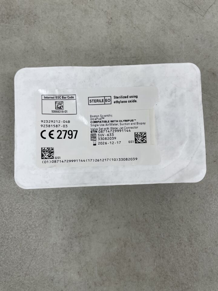 SUV-633 - BOSTON SCIENTIFIC - OrcaPod, Air/Water, Suction and Biopsy Valve Set with Water Jet Connector, (EA) - ( Expiry Date: 2026-12-17 )