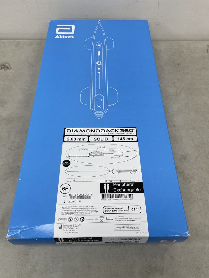 DBP-EX-200SOL145 - CSI - ABBOTT Diamondback 360 Peripheral Orbital Atherectomy System, Solid Crown, Exchangeable Series, (BX/1) - ( Expiry Date: 2026-01-31 )