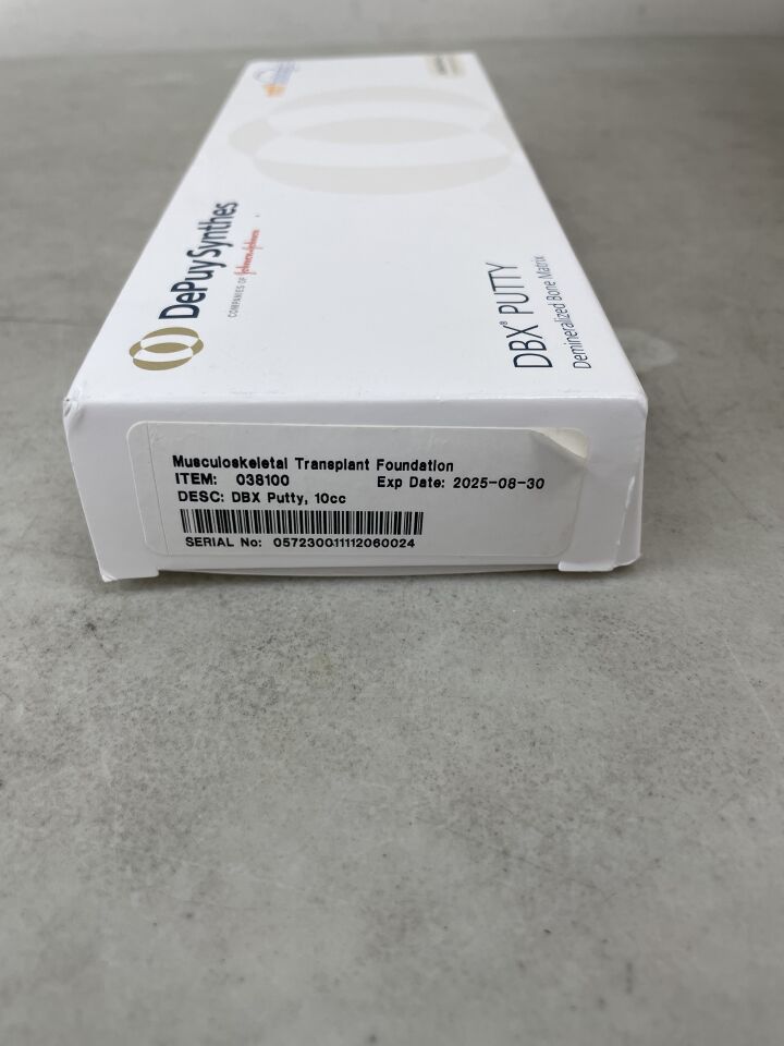 038100 - DEPUY - DBX Putty 10cc, Demineralized Bone Matrix, (BX/1) - ( Expiry Date: 2025-08-30 )