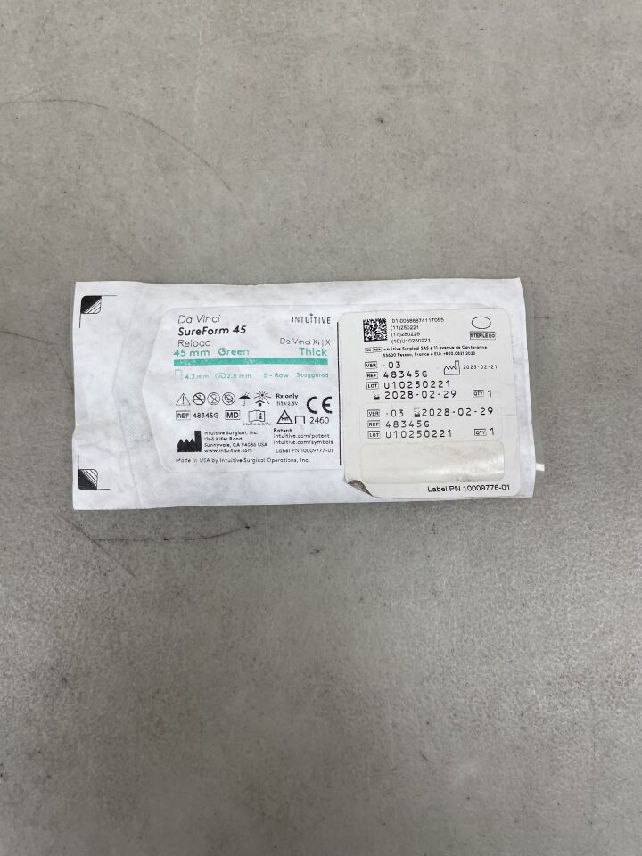 48345G - INTUITIVE SURGICAL - Surgical da Vinci SureForm 45 Reload, Six-Row Green, (EA) - ( Expiry Date: 2028-02-29 )