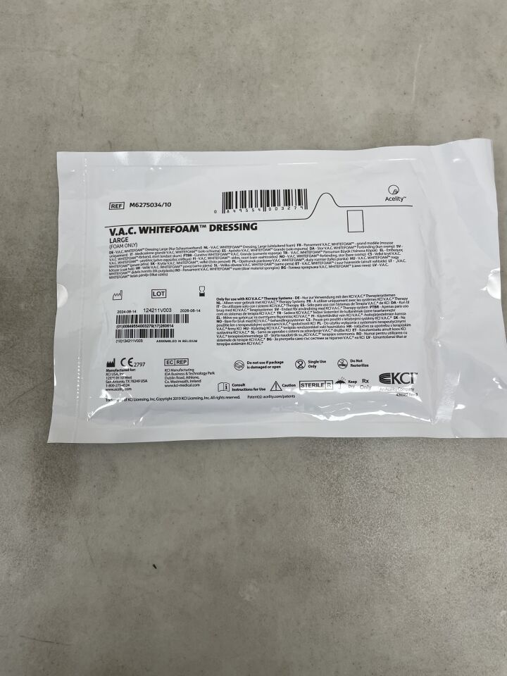 M6275034 - KCI - V.A.C. WhiteFoam Large Dressing: 10cm x 15cm, (EA) - ( Expiry Date: 2026-06-14 )