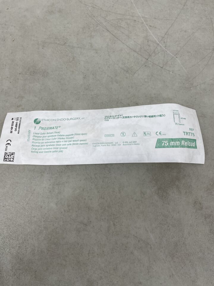 TRT75 - ETHICON - Proximate Linear Cutter Cartridge, Green, 75 mm Size, (EA) - ( Expiry Date: 2025-09-30 )