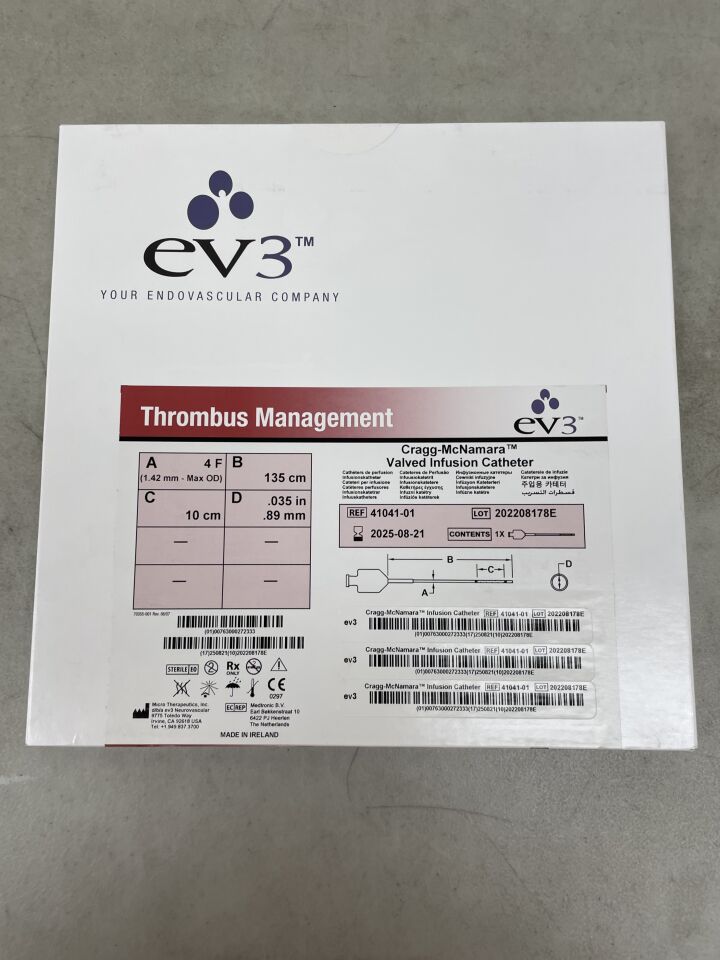 41041-01 - EV3 - Cragg-McNamara Valved Infusion Catheter, 4F x 135cm x 10cm x .035", (BX/1) - ( Expiry Date: 2025-08-21 )