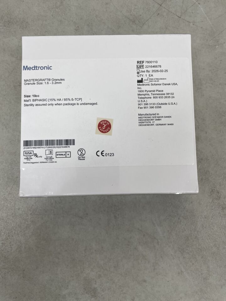 7600110 - MEDTRONIC - Mastergraft Granules 1.6-3.2mm, (BX/1) - ( Expiry Date: 2026-02-25 )