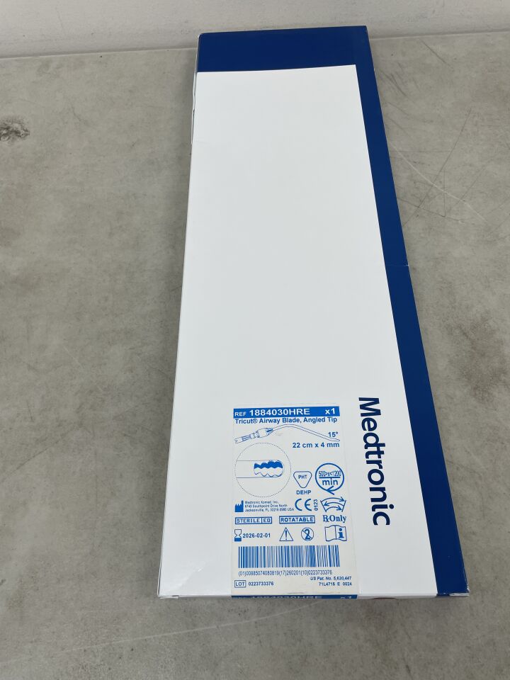 1884030HRE - MEDTRONIC - 4.0mm Rotatable Tricut Angle-Tip Laryngeal Blade: 22cm, (BX/1) - ( Expiry Date: 2026-02-01 )