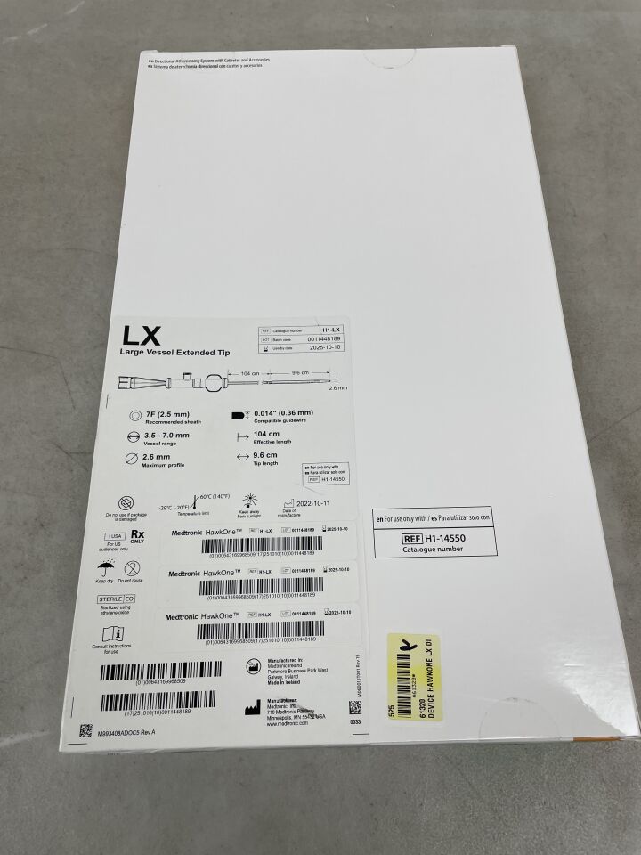 H1-LX - MEDTRONIC - HawkOne LX Extended Tip 7F Directional Atherectomy System, (BX/1) - ( Expiry Date: 2025-10-10 )