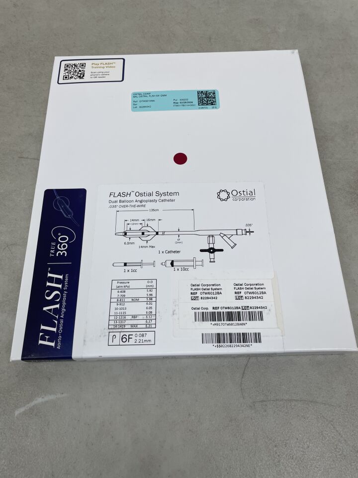 OTW6012BA - OSTIAL - Flash Dual Balloon OTW Angioplasty Catheter, Peripheral 6.0mm x 12mm, 135cm, (BX/1) - ( Expiry Date: 2026-02-28 )