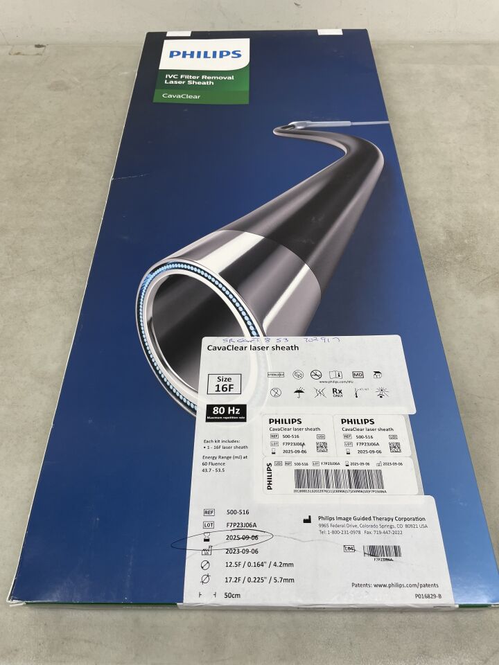 500-516 - PHILIPS - CavaClear IVC Filter Removal Laser Sheath 16F, (BX/1) - ( Expiry Date: 2025-09-06 )
