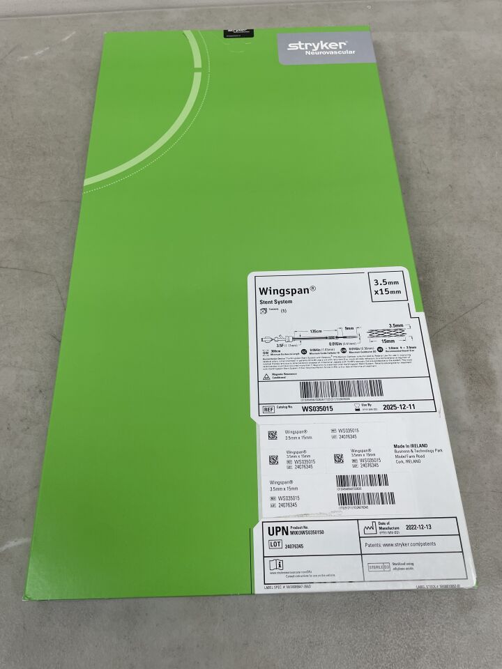 WS035015 - STRYKER - Wingspan Stent System - 3.5mm x 15mm, (BX/1) - ( Expiry Date: 2025-12-11 )