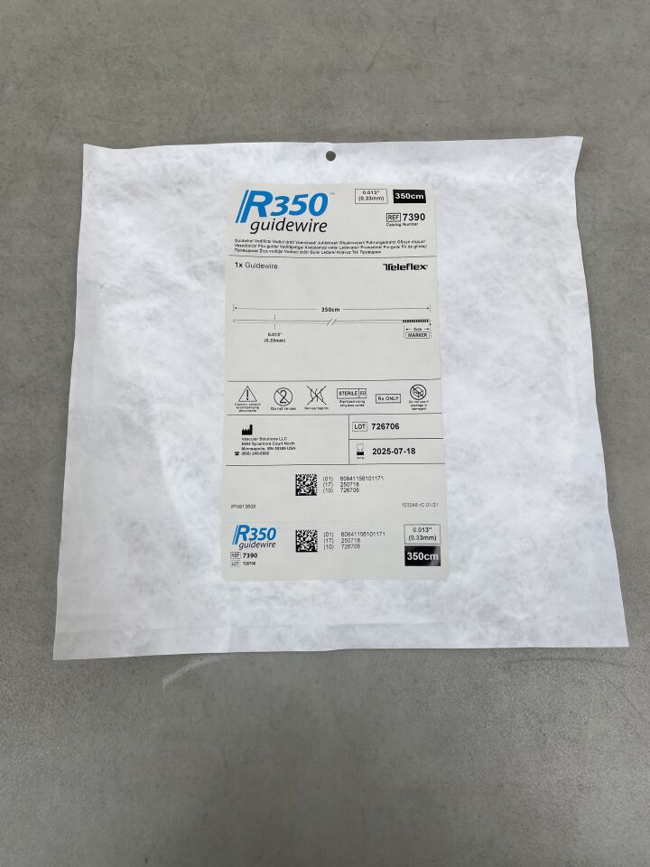 7390 - TELEFLEX - R350 Guidewire 0.013" x 350cm, 5cm Marker Tip, (EA) - ( Expiry Date: 2025-07-18 )