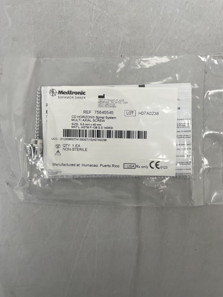 75645545 - MEDTRONIC - CD HORIZON Spinal System Multi Axial Screw, 5.5 x 45mm, (EA) - ( Expiry Date: 2099-12-31 )
