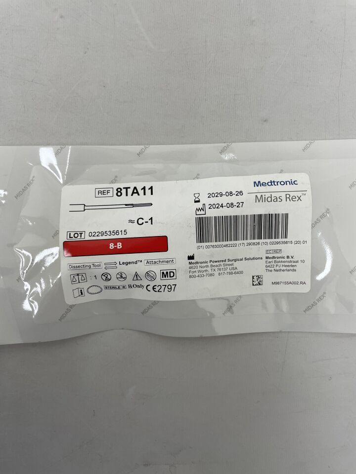 8TA11 - MEDTRONIC - Midas Rex Legend, Tapered 8cm, 1.1mm, (EA) - ( Expiry Date: 2029-08-26 )