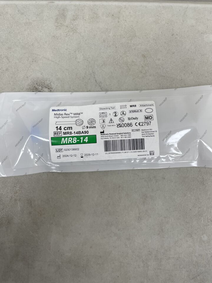 MR8-14BA90 - MEDTRONIC - Midas Rex MR8 High-Speed Surgical Tool, Ball Fluted Cutting Burr, 14cm x 9mm, (EA) - ( Expiry Date: 2029-12-11 )