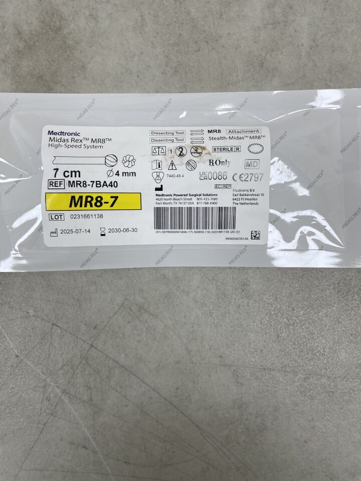 MR8-7BA40 - MEDTRONIC - Midas Rex MR8 High-Speed Surgical Tool, Ball Fluted 7cm x 4mm, (EA) - ( Expiry Date: 2030-06-30 )