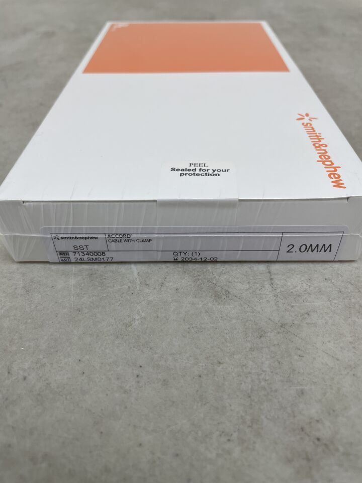 71340008 - SMITH & NEPHEW - Accord 2.0mm Stainless Steel Cable with Clamp, (BX/1)