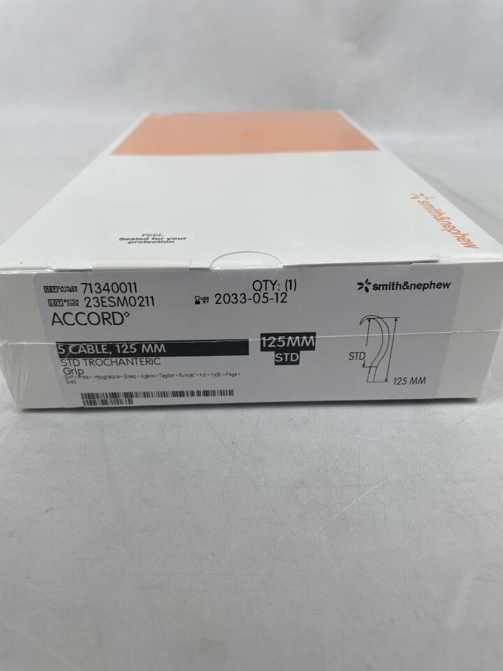71340011 - SMITH & NEPHEW - accord standard trochanteric grip 125mm, 5-cable, (BX/1) - ( Expiry Date: 2033-05-12 )