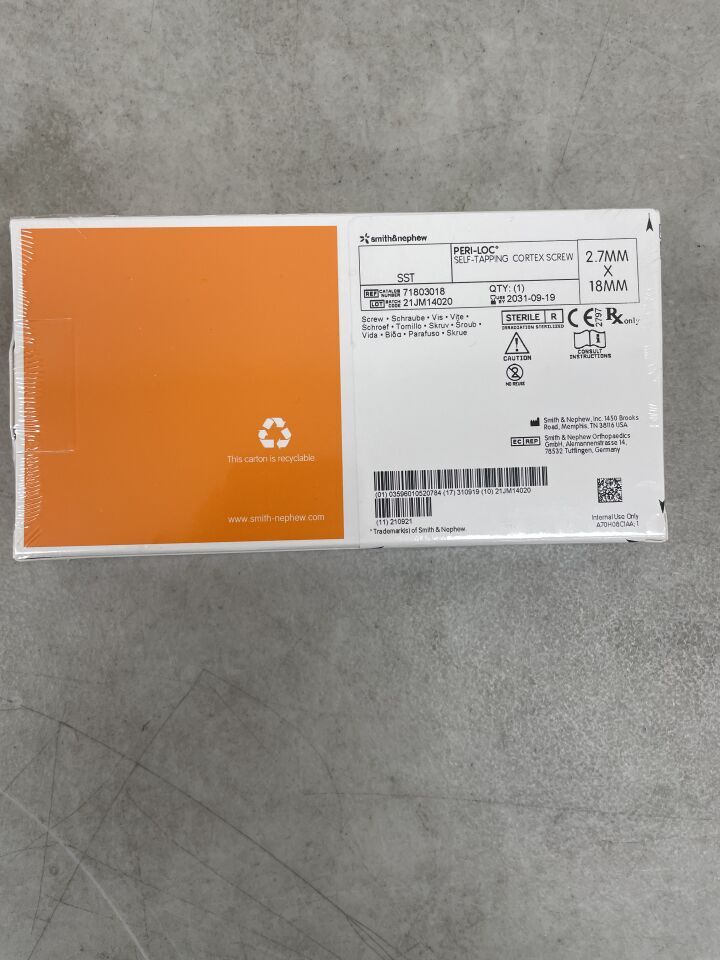 71803018 - SMITH & NEPHEW - VLP Fully Threaded Osteopenia Screw, 5 x 18mm , (BX/1) - ( Expiry Date: 2031-09-19 )