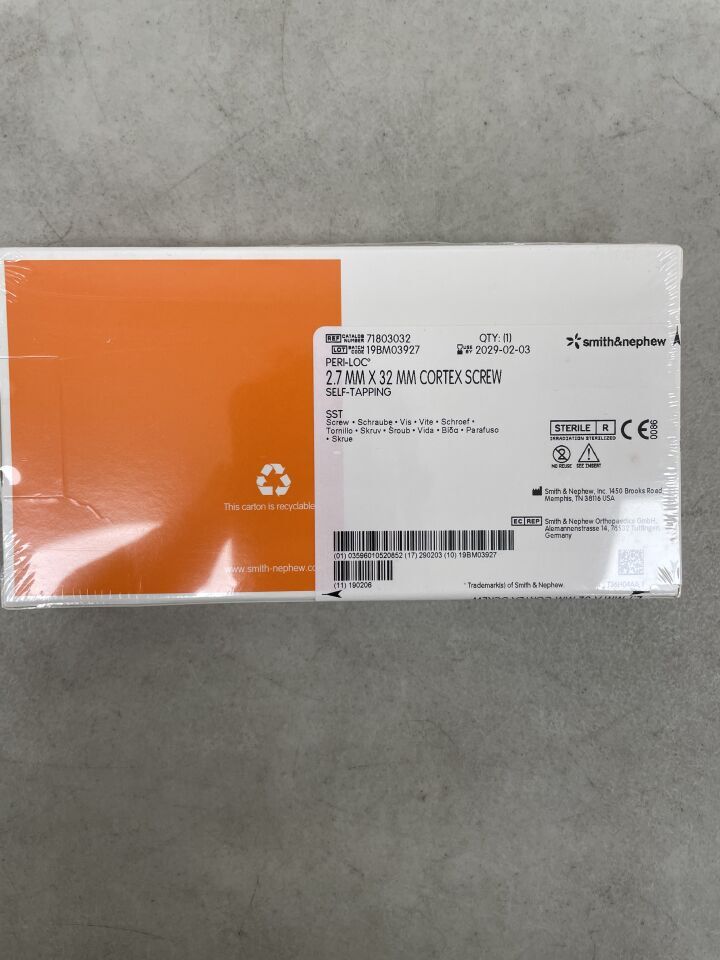 71803032 - SMITH & NEPHEW - Peri-Loc 2.7MM SELF-TAPPING CORTEX SCREW, 32MM, (BX/1)