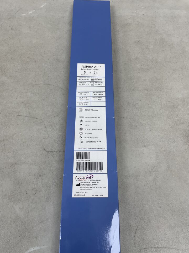 BC0524AZ - ACCLARENT - Inspira Air Balloon Dilation System 5mm x 24mm, (BX/1) - ( Expiry Date: 2025-04-13 )