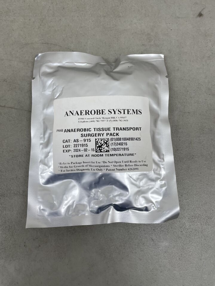 AS-915 - ANAEROBE - Anaerobe Tissue Transport Surgery Pack, (EA) - ( Expiry Date: 2024-02-15 )