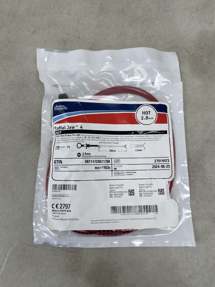 1503 - BOSTON SCIENTIFIC - Radial Jaw 4 HOT Biopsy Forceps, 2.8mm, 240cm length, (EA) - ( Expiry Date: 2024-08-25 )