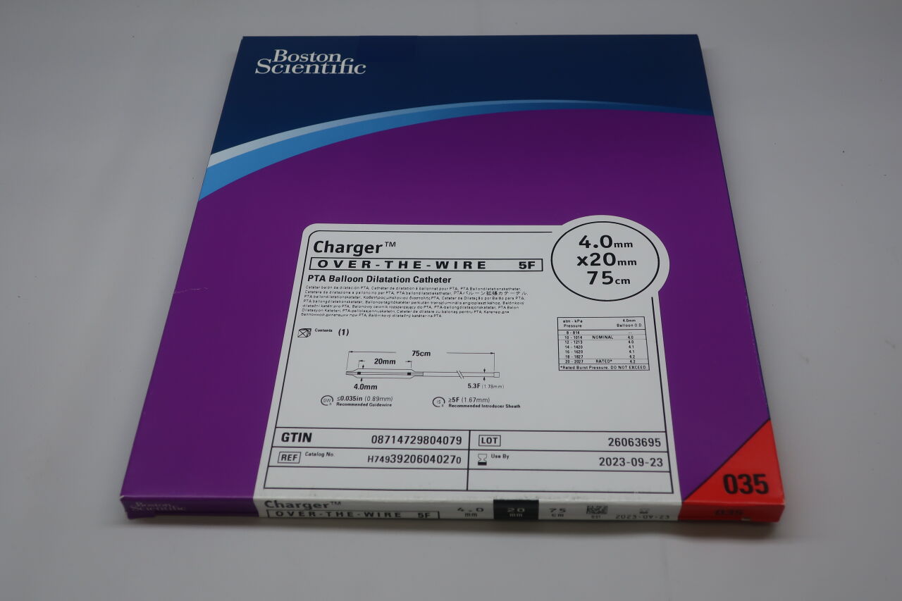 3920604027 - BOSTON SCIENTIFIC - Charger PTA Balloon Dilatation Catheter - OTW - 4.0mm x 20mm x 75cm, (BX/1) - ( Expiry Date: 2025-11-22 )