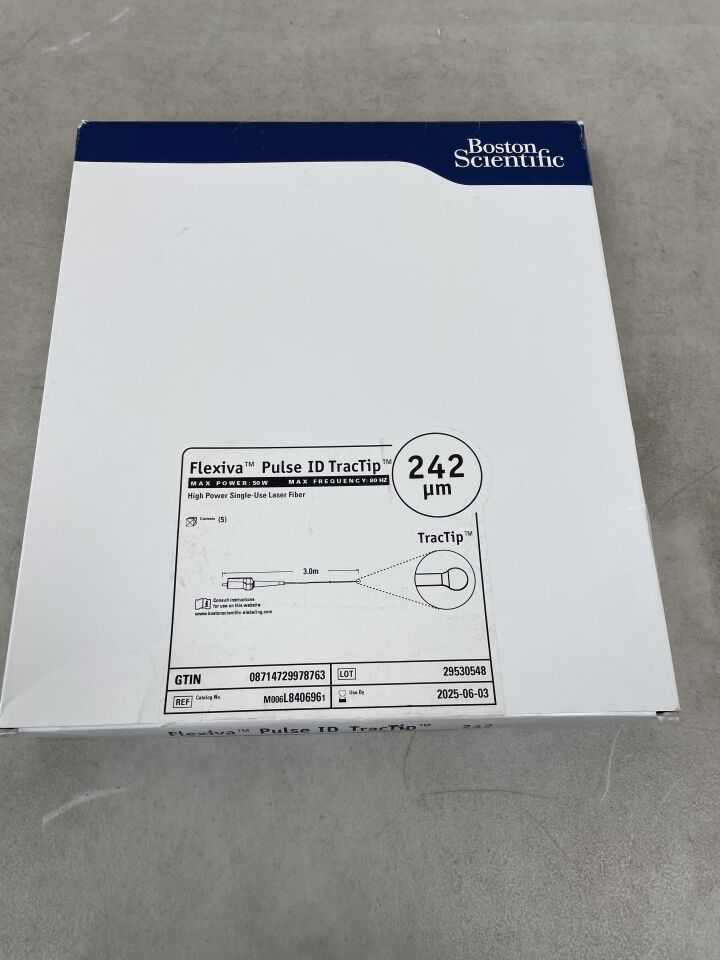 L840696 - BOSTON SCIENTIFIC - Flexiva Pulse ID TracTip High Power Single-Use Laser Fiber - 50W x 80HZ - 3.0m x 242µm, (BX/5) - ( Expiry Date: 2025-06-03 )