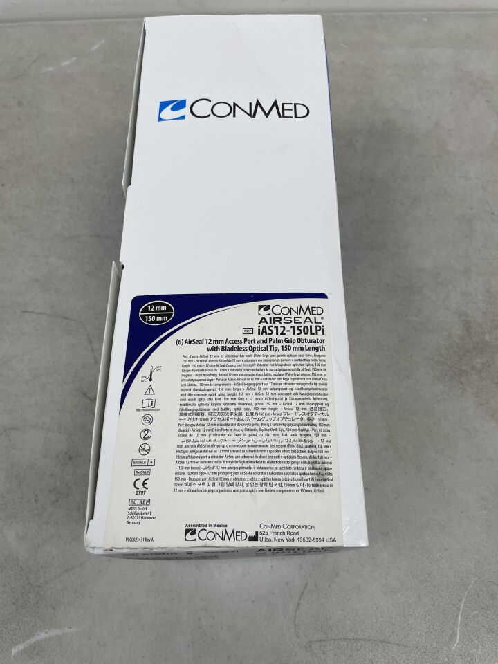 IAS12-150LPi - CONMED - AirSeal 12mm Access Port, Palm Grip Obturator, Bladeless Optical Tip, 150mm, (BX/6) - ( Expiry Date: 2025-08-21 )