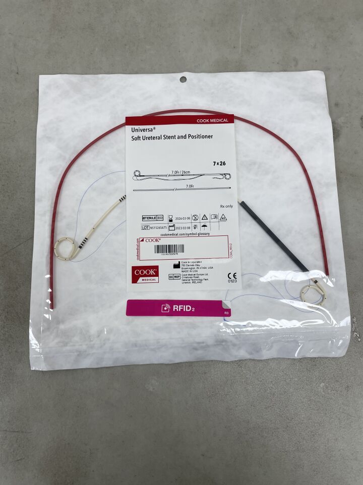 G23446 - COOK - Universa Soft Ureteral Stent and Positioner -7Fr x 26cm, (EA) - ( Expiry Date: 2026-03-08 )