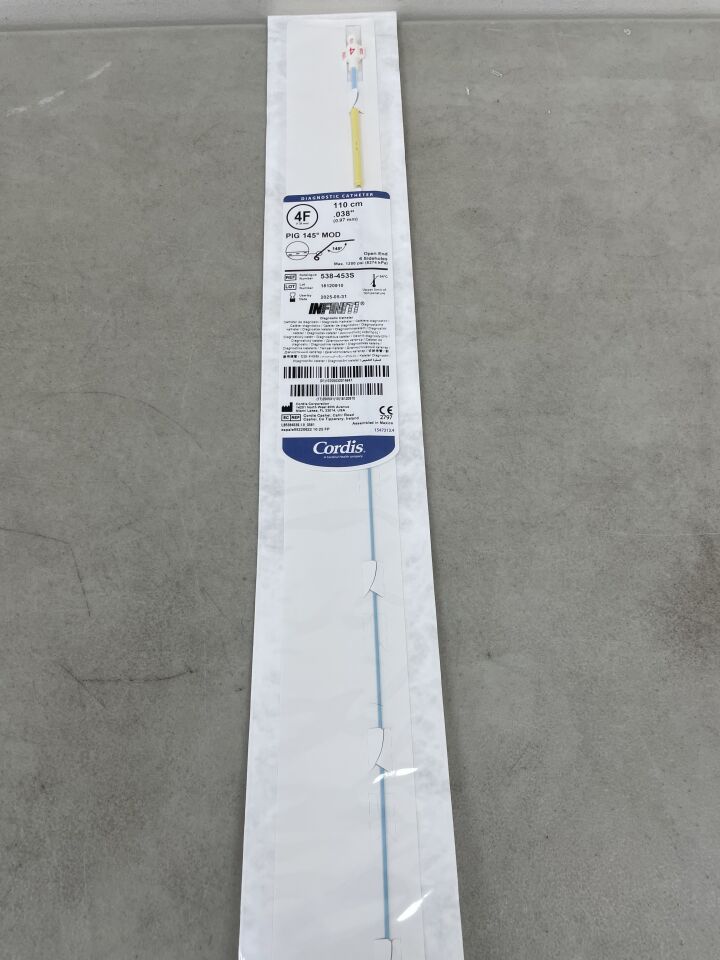 538-453S - CORDIS - Infiniti Diagnostic Catheter - PIG 145 Degree MOD - 4Fr x .038" x 110cm, (EA) - ( Expiry Date: 2025-05-31 )