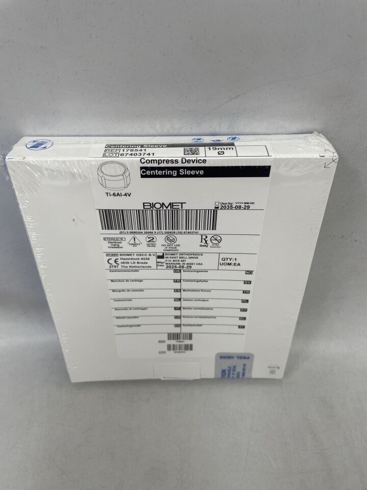 178541 - BIOMET - Compress Centering Sleeve, 19mm, (BX/1) - ( Expiry Date: 2035-08-29 )