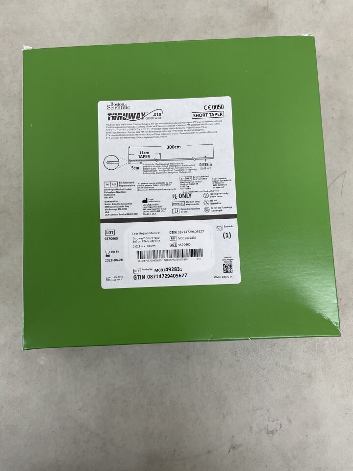 49283 - BOSTON SCIENTIFIC - Thruway PTA Guidewire - Short Taper - .018" x 300cm, (BX/1) - ( Expiry Date: 2028-04-28 )