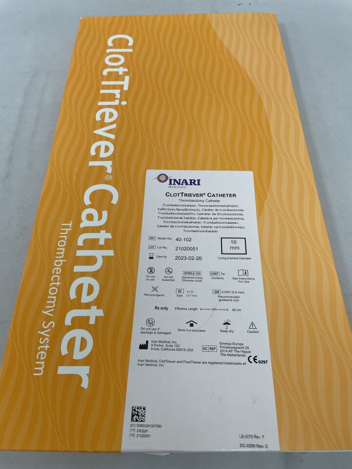 40-102 - INARI MEDICAL - ClotTriever Catheter 16mm x 105cm, (BX/1) - ( Expiry Date: 2025-07-11 )