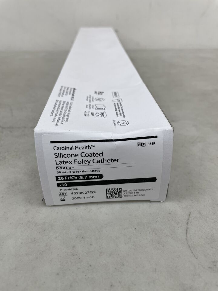 3619 - COVIDIEN - Cardinal Silicone Latex Foley Catheter, 26Fr, (BX/10) - ( Expiry Date: 2029-11-18 )